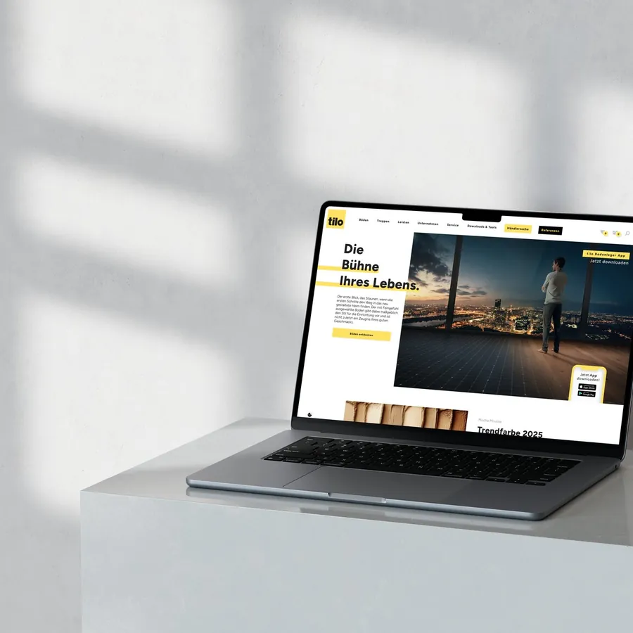 Website von tilo auf einem Laptop